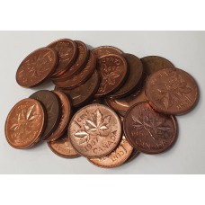 CANADA 1950 - 1959 . ONE 1 CENT . 21 COINS MOSTLY IN UNCIRCULATED